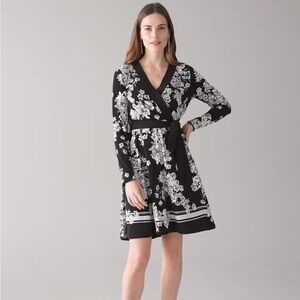 NWT White House Black Market Long-Sleeve Reversible Matte Jersey Dress Size 8